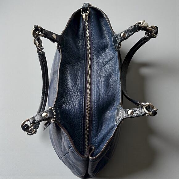 COACH 14111 Navy Blue Leather Madison Tribeca East West Tote Bag - Picture 4 of 11